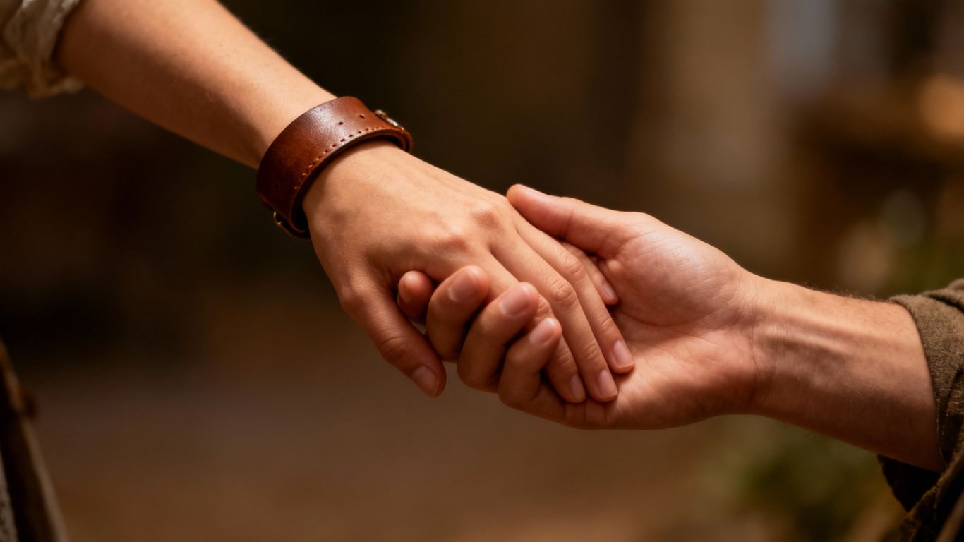 Hands intertwined, symbolizing connection and consent.