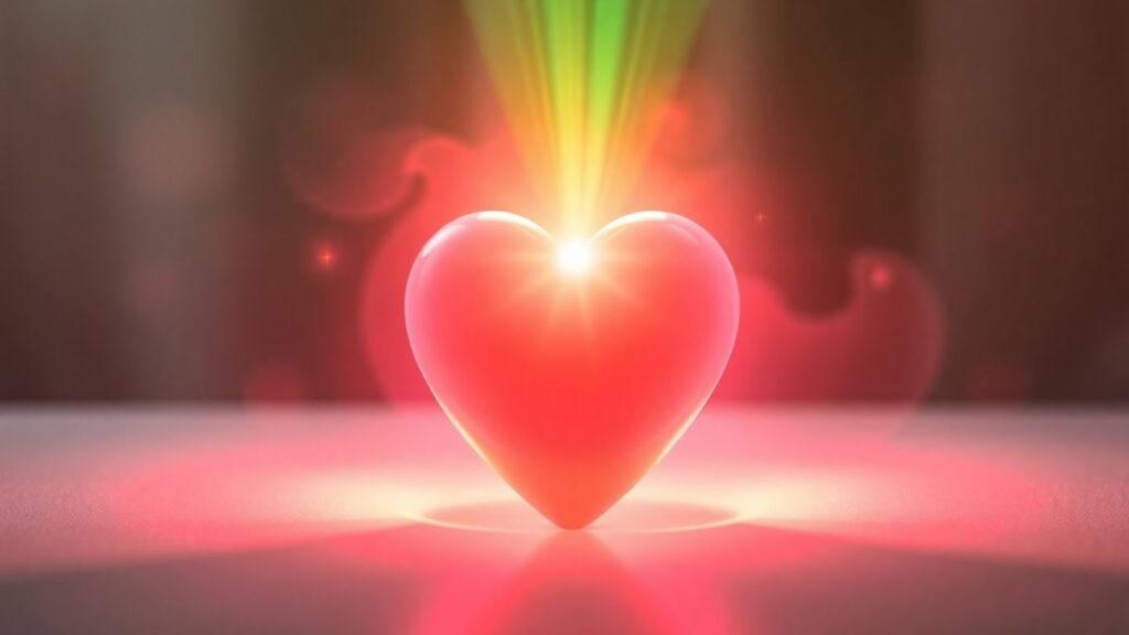 Heart chakra energy radiating healing light