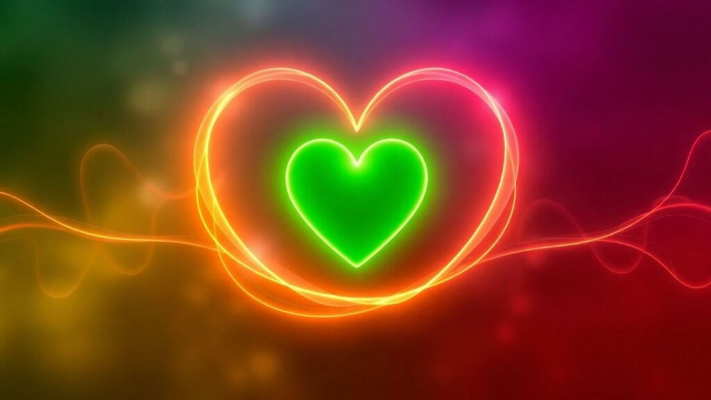 Heart chakra with intertwined energy flow