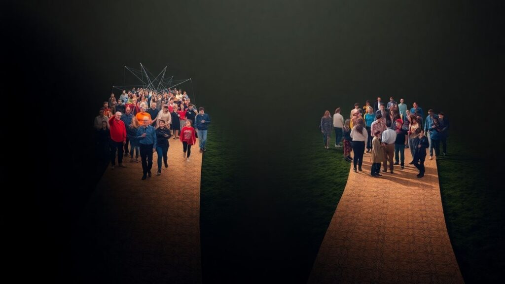 Paths diverging, representing ENM and polyamory relationships.