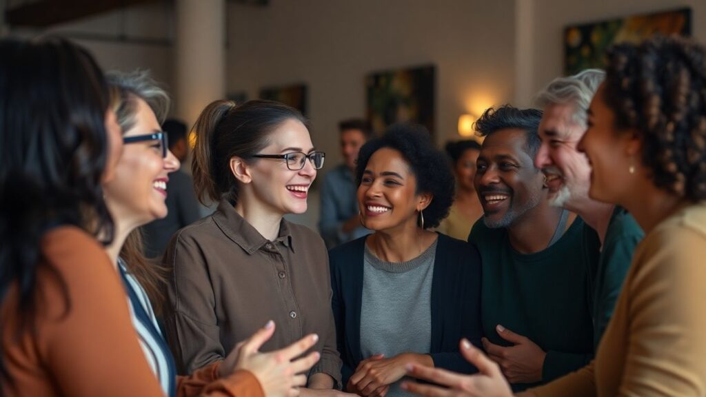 People connecting in a polyamorous constellation.