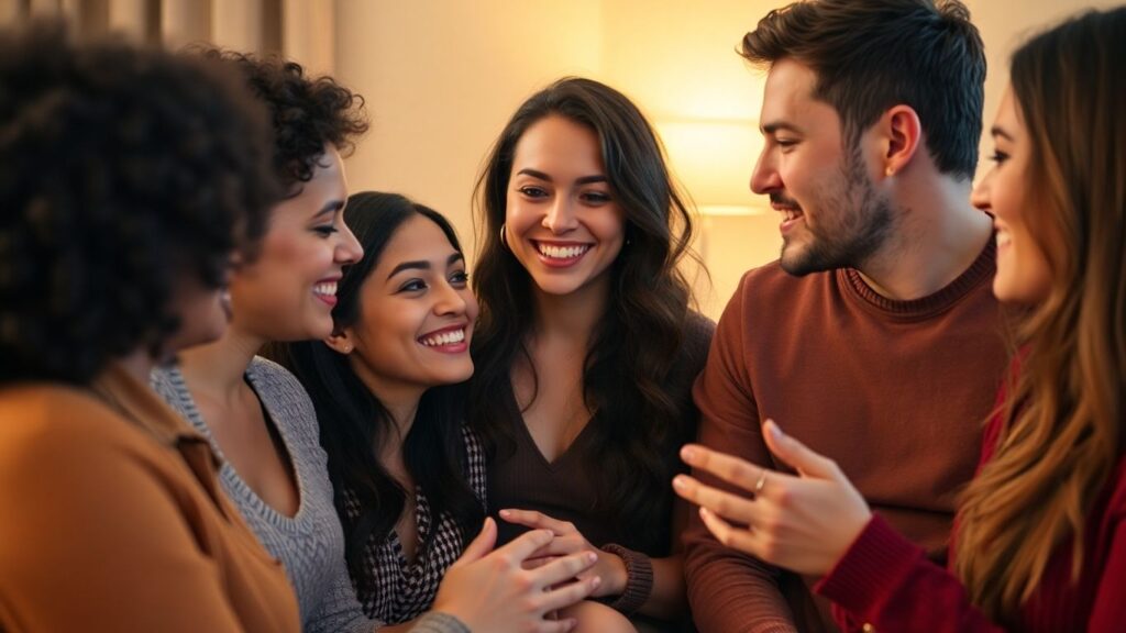 People connecting intimately in a non-monogamous relationship setting.