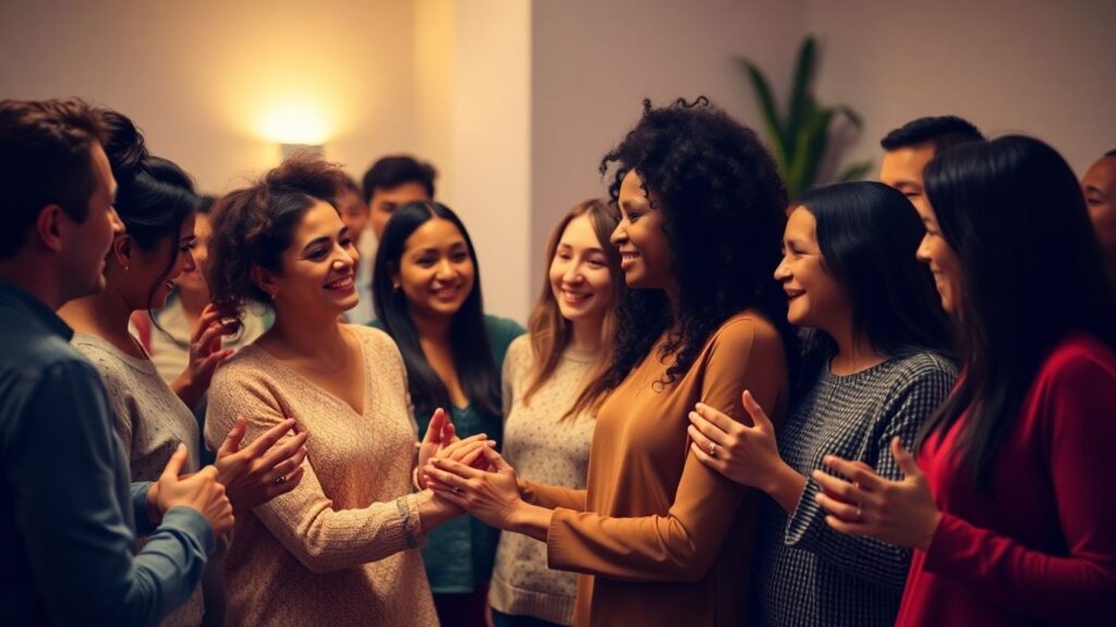 People connecting intimately in a safe, consensual environment.