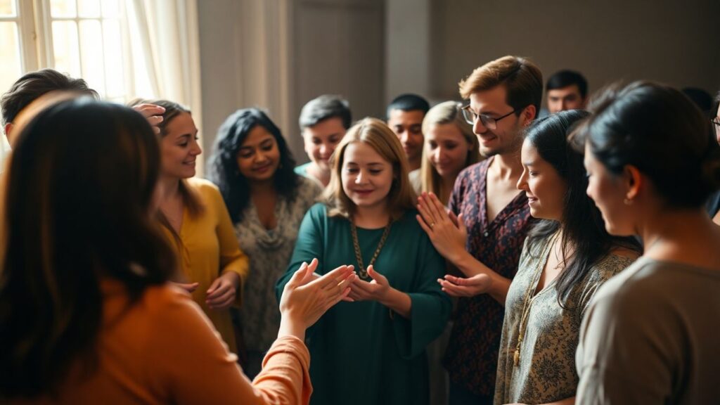 People in a circle during a ritual