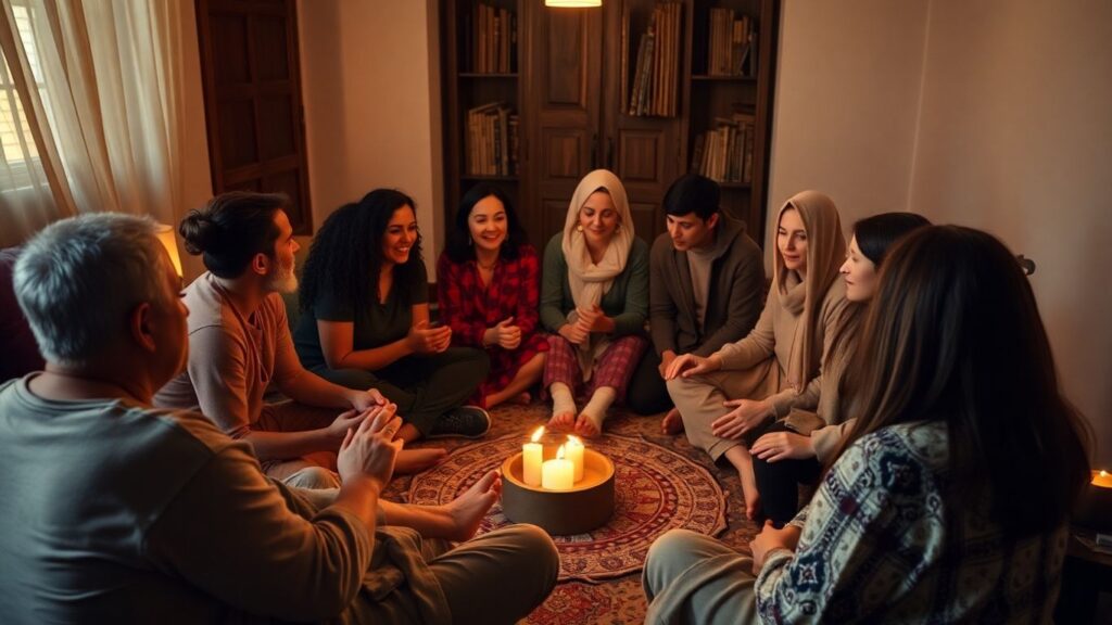 People in a circle during a ritual