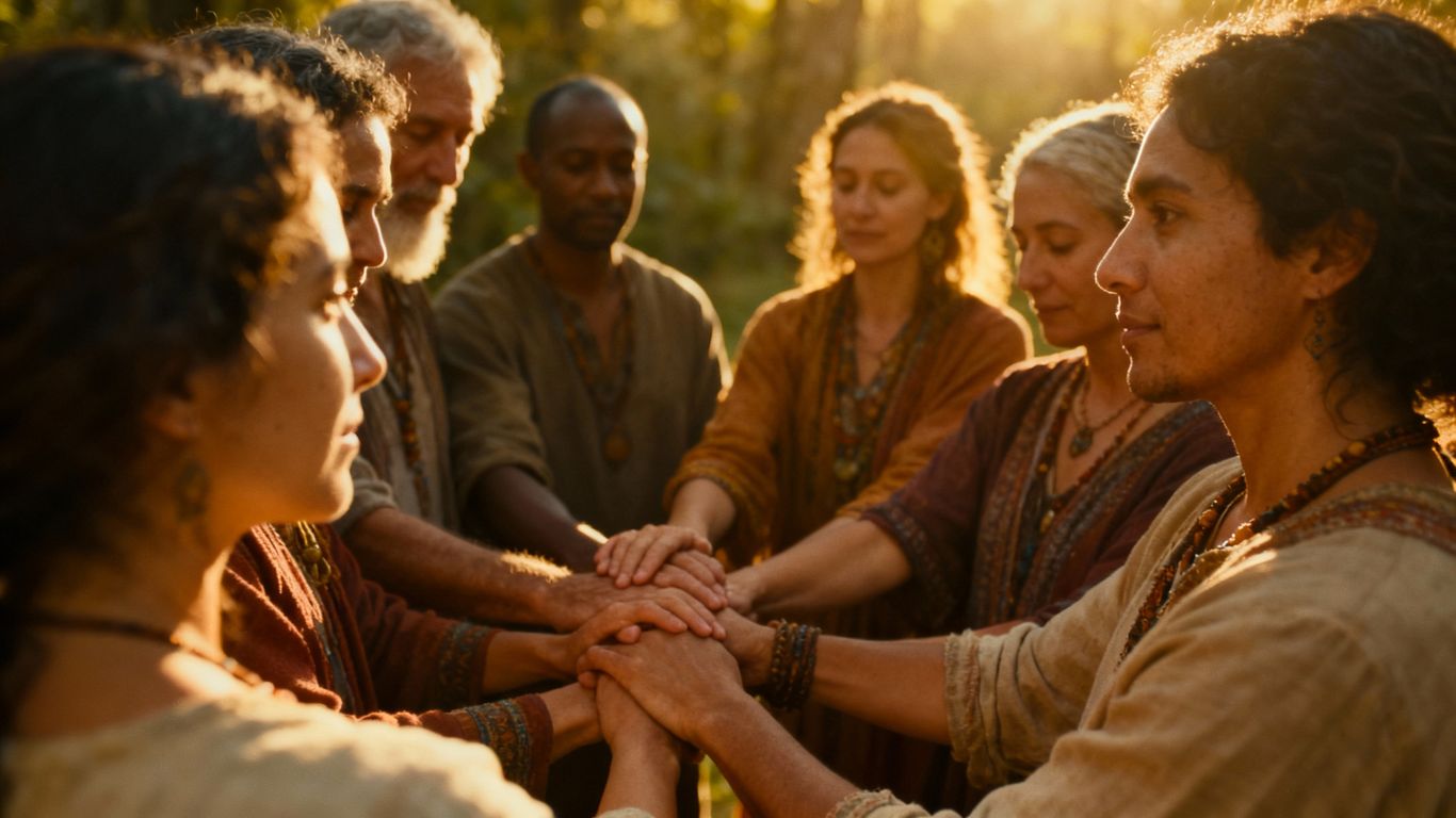 People in a circle during a ritual
