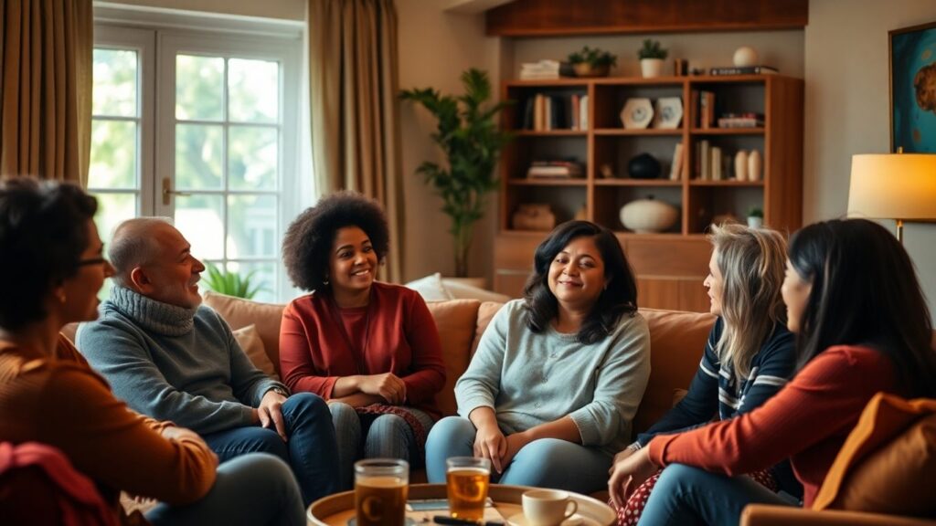 People talking openly about their needs in a comfortable setting.