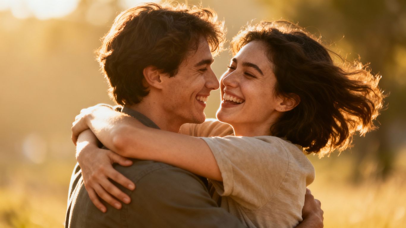 Two people sharing a trusting, energetic connection.